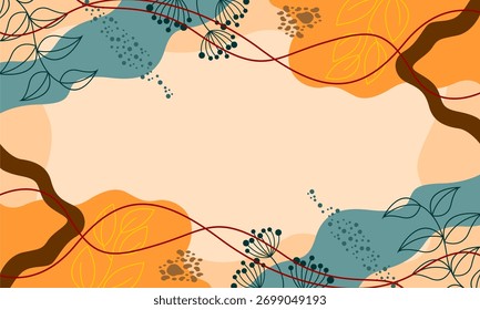 floral leaf background with copy space for text