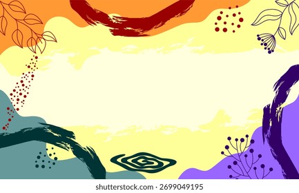 floral leaf background with copy space for text