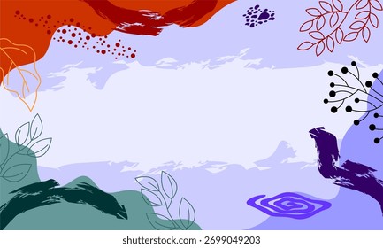 Fondo de hoja floral con espacio de copia para texto