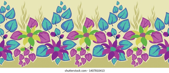 Floral And Leaf Border (Vector Design)