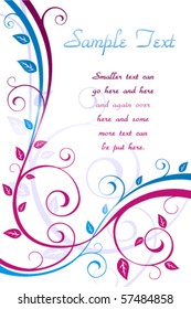 Floral leaf card with text space