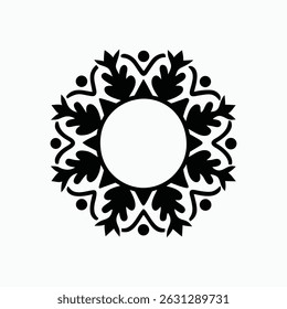 Floral Leaf Circle Mandala Ornament Design
