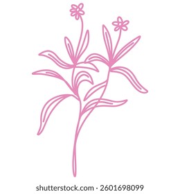 Floral Leaf One Line Drawing Leaves Design Vector Outline Illustration