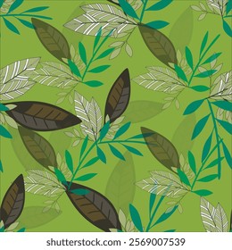 Floral and leaf pattern for textile graphic designs