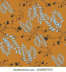 Floral and leaf pattern for textile graphic designs