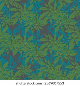 Floral and leaf pattern for textile graphic designs