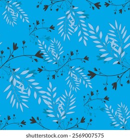 Floral and leaf pattern for textile graphic designs