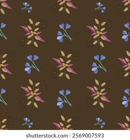 Floral and leaf pattern for textile graphic designs