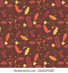 Floral leaf seamless pattern design 