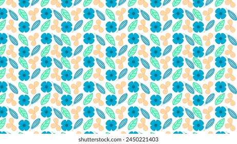 FLORAL LEAF SEAMLESS PATTERN DESIGN FLAT PASTEL COLOR HAND DRAWN DOODLE SHAPES TEMPLATE ABSTRACT BACKGROUND TRENDY DESIGN VECTOR