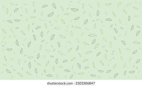 FLORAL LEAF SEAMLESS PATTERN DESIGN GREEN FLAT PASTEL COLOR HAND DRAWN DOODLE SHAPES TEMPLATE ABSTRACT BACKGROUND TRENDY DESIGN VECTOR