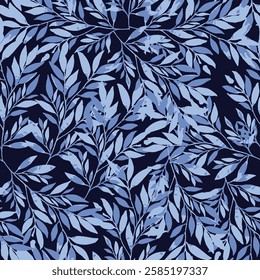 Floral Leaf Seamless Pattern Illustration, Textile, Home, Print, Wallpaper, Card.