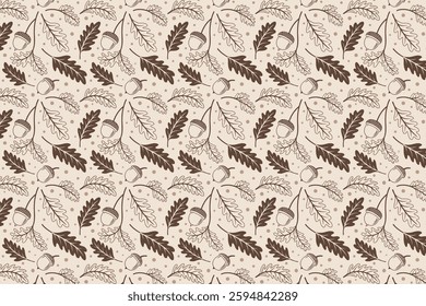 Floral and Leaf Seamless Pattern Vector Art