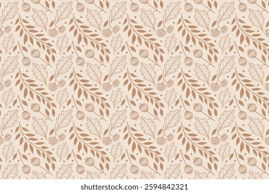 Floral and Leaf Seamless Pattern Vector Art