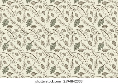 Floral and Leaf Seamless Pattern Vector Art