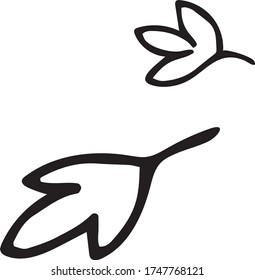 Floral leaf vintage element hand drawn doodle style clip art. Vector illustration isolated on white background. Design for invitations, wedding or greeting cards, decoration, etc.
