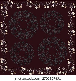 Patrón de repetición de hojas florales diseños de obras de arte textiles
