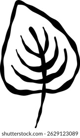 Floral Leafs Kid Style Black Ink