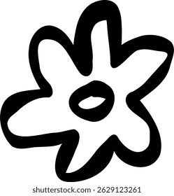 Floral Leafs Kid Style Ink Drawing