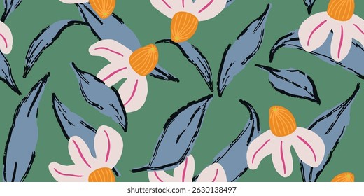 Blumen und Blätter Zusammensetzung für Karten und Bifold