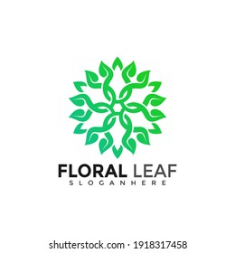 Floral Leave Logo Design. Creative Idea logos designs Vector illustration template