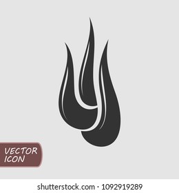 Floral leaves abstract flat icon. Vector illustration.