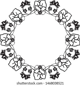 Floral and leaves element, artwork unique frame, various design of greeting card. Vector