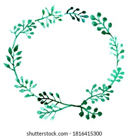 Marco de hojas florales. Ilustración vectorial de borde de hierbas rusticas.
