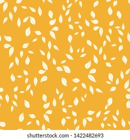 Floral leaves garden seamless pattern with yellow background