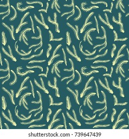 floral leaves green pattern