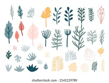 floral, leaves isolated vector design elements