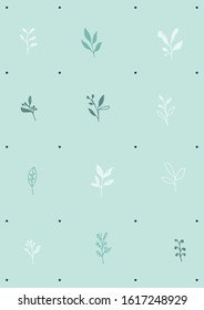 
Floral and leaves pattern. Vector illustration