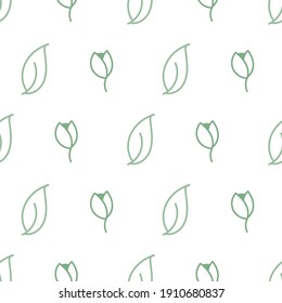 Las hojas florales tienen patrones sin fisuras. Diseño vectorial para papel, cubierta, papel pintado, tela, textil, decoración interior y otros proyectos.