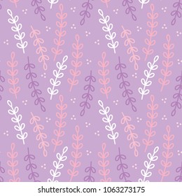 Floral Leaves Seamless Repeat Pattern Illustration Background