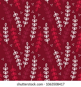 Floral Leaves Seamless Repeat Pattern Illustration Background