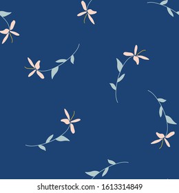 floral and leaves seamless vector pattern