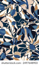 
Floral leaves textile pattern fabric painted design