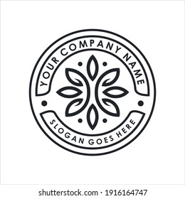 Blumen und Blätter Vektorlogo Design-Vorlage.