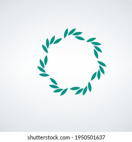 Floral leaves wreath Icon Vector. Simple flat symbol. Stock Vector illustration isolated