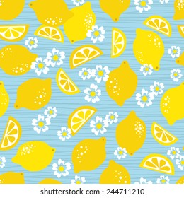 Floral Lemon Seamless Wallpaper Tile