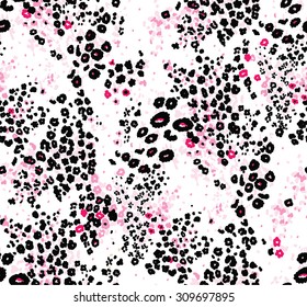 Floral Leopard seamless pattern