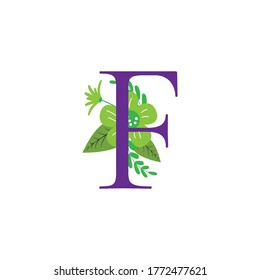Blumenbuchstabe Alphabet erste Vektordesign
