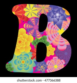 floral letter B