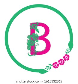 Floral letter B for your design