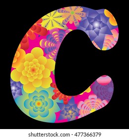 floral letter C