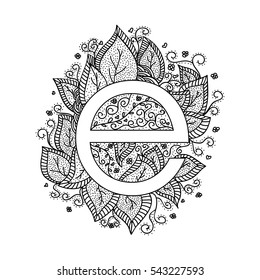 Floral letter E design elements