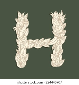 Floral letter "H"