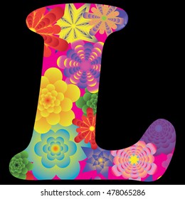 floral letter L