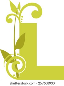 Floral letter L from the alphabet
