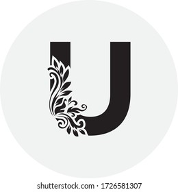 Floral letter logo design vector